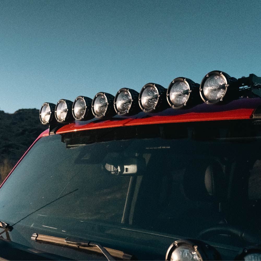 RIGID 360 Connect light bar assembly with round lights on the roof