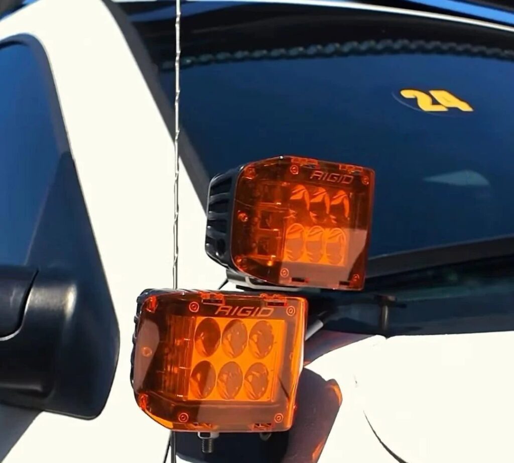 RIGID amber pod lights on a Jeep at Tuning Show 2026